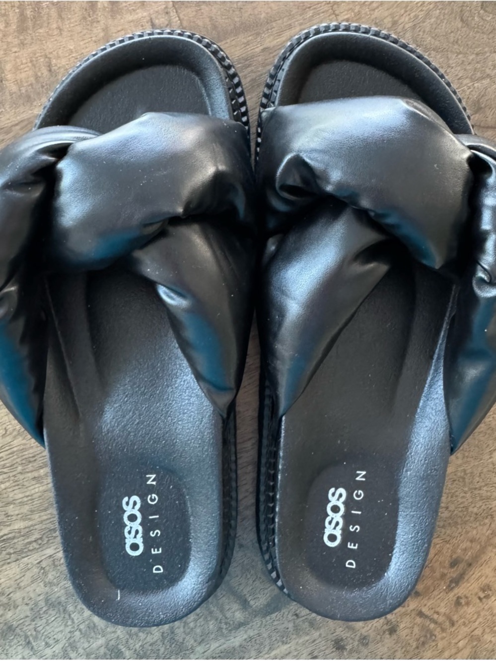 ASOS Black Knotted Slide Sandals